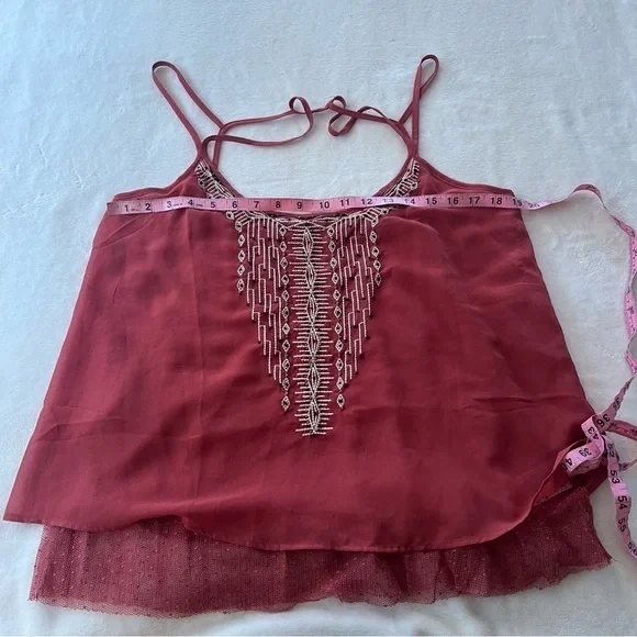 Nwt Miss Me Strappy Embroidered Open-Back Tank Top - Picture 8 of 9